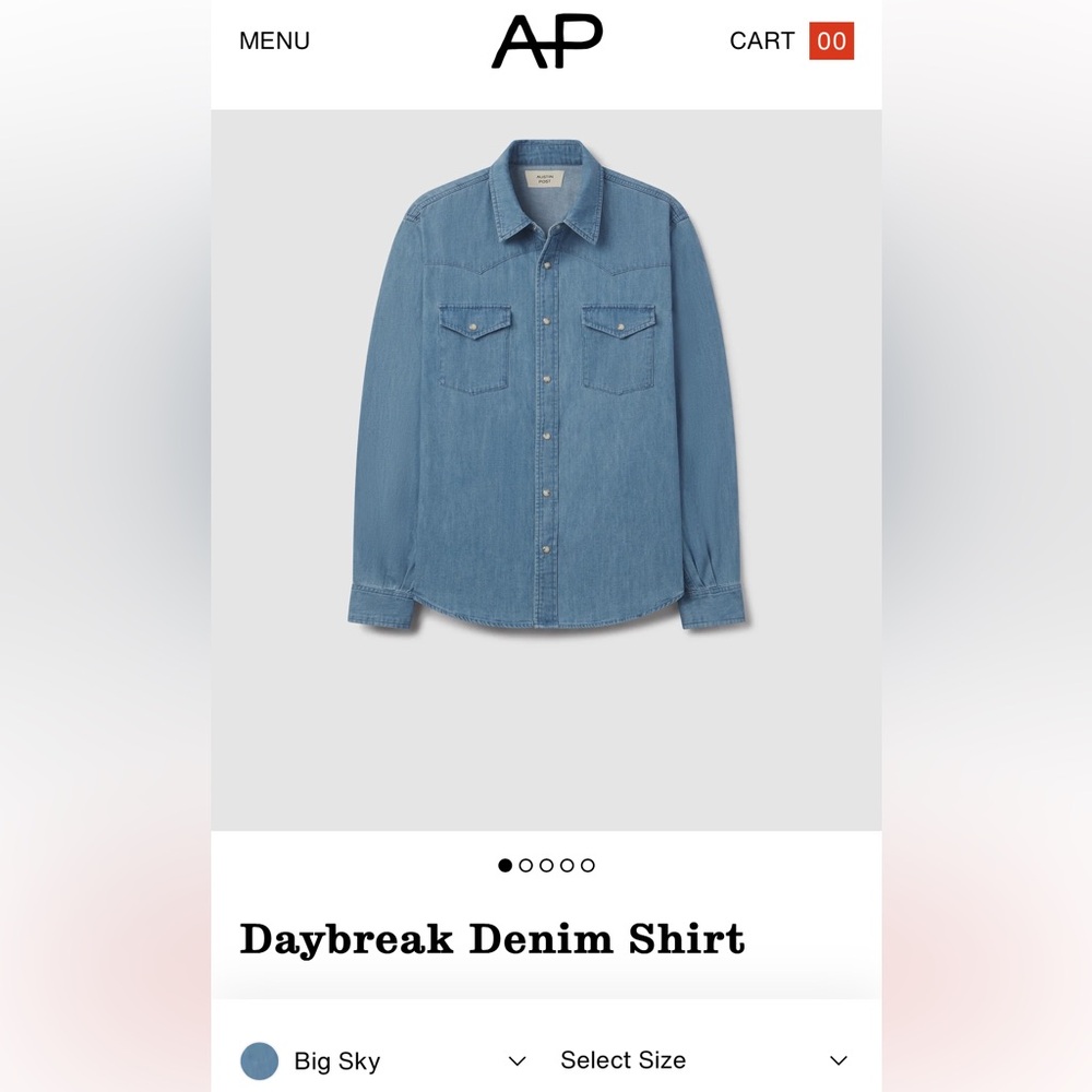Austin Post Daybreak Denim Western Shirt Big Sky 100% Cotton Post Malone $198 - Picture 2 of 15
